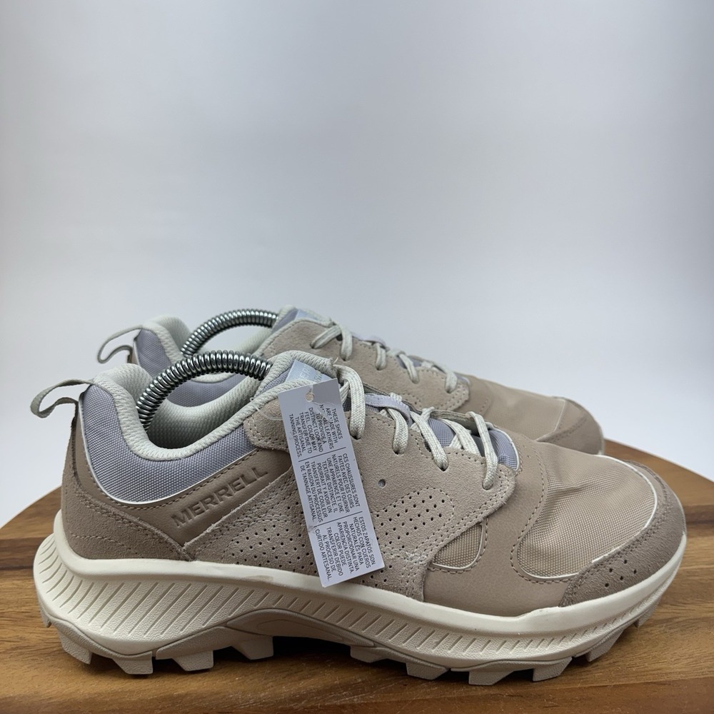 New NWT Womens Merrell Tempo Sol Tan Suede Low Hiking Shoes Sneakers Size 9.5 M